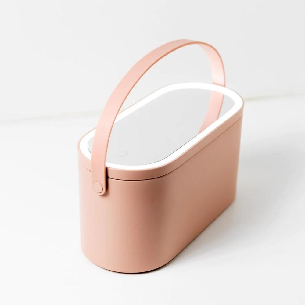 Portable LED Light Storage Box Beauty And Makeup Mirror